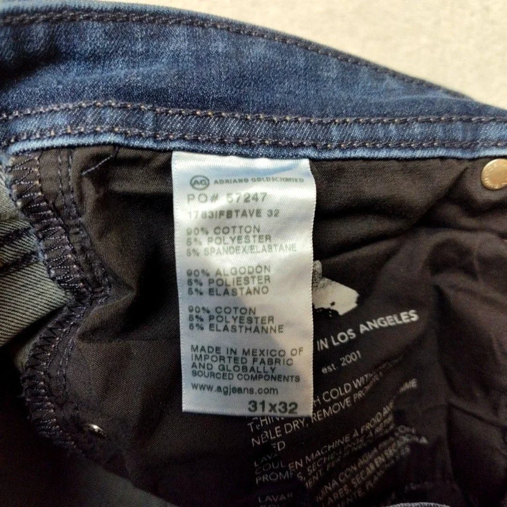 AG‎ Adriano Goldschmied Jeans Mens 31x32 Blue Tellis Slim Stretch Denim 360